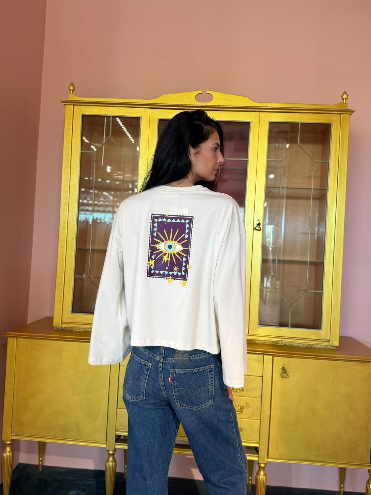 Vicolo - T-Shirt Burro Stampa - Taglia Unica-4