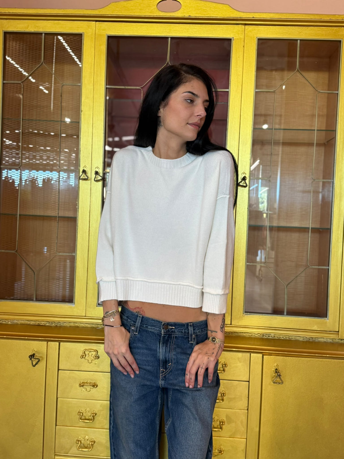 HaveOne - Maglia  Crop Impunture - Taglia Unica - Più Colori