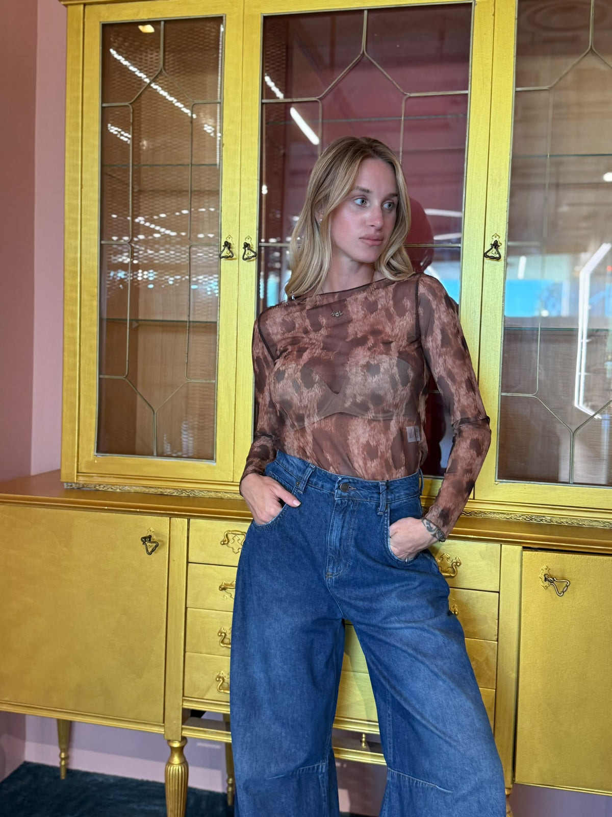 SUSY MIX - MAGLIA TULLE ANIMALIER - TAGLIA UNICA-2