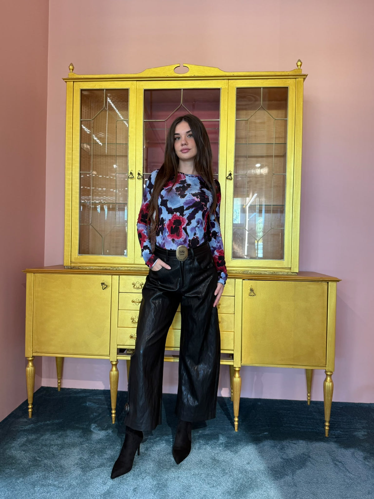Tensione In - Pantalone Nero Ecopelle