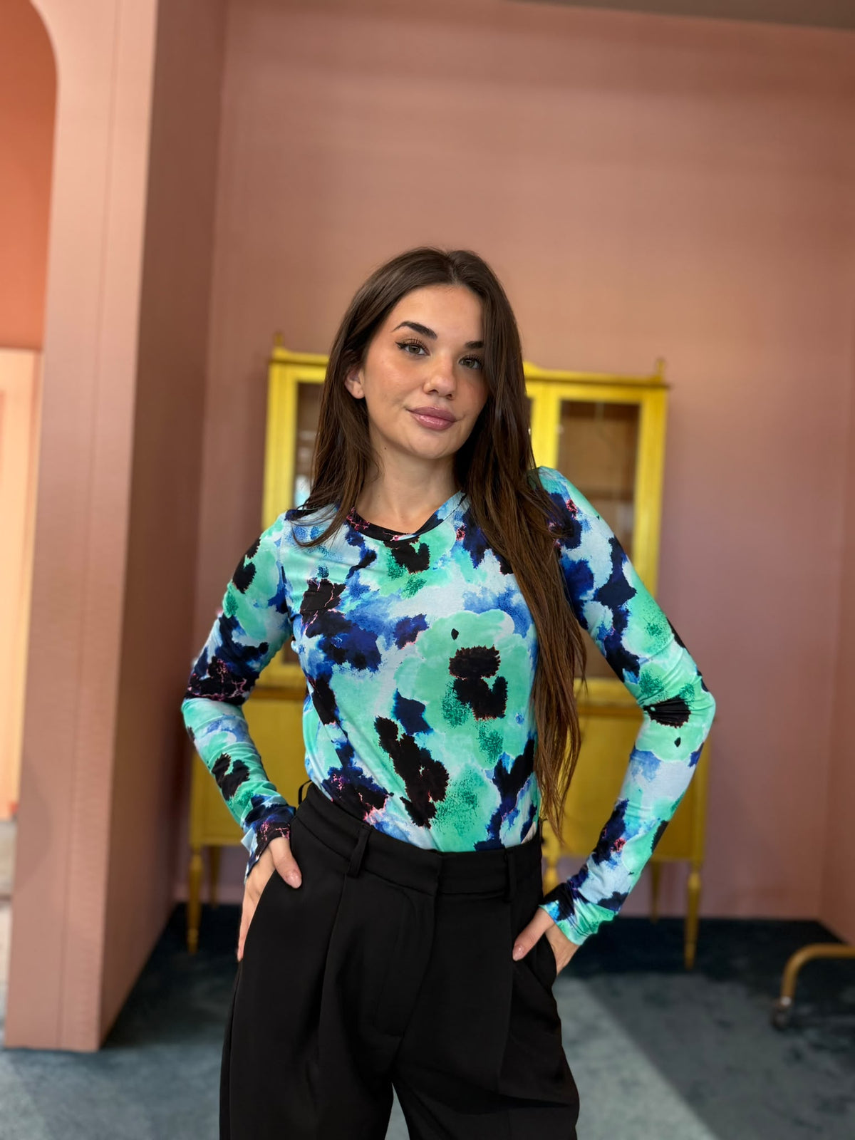 Tensione In - T-Shirt Fiori Acquamarina
