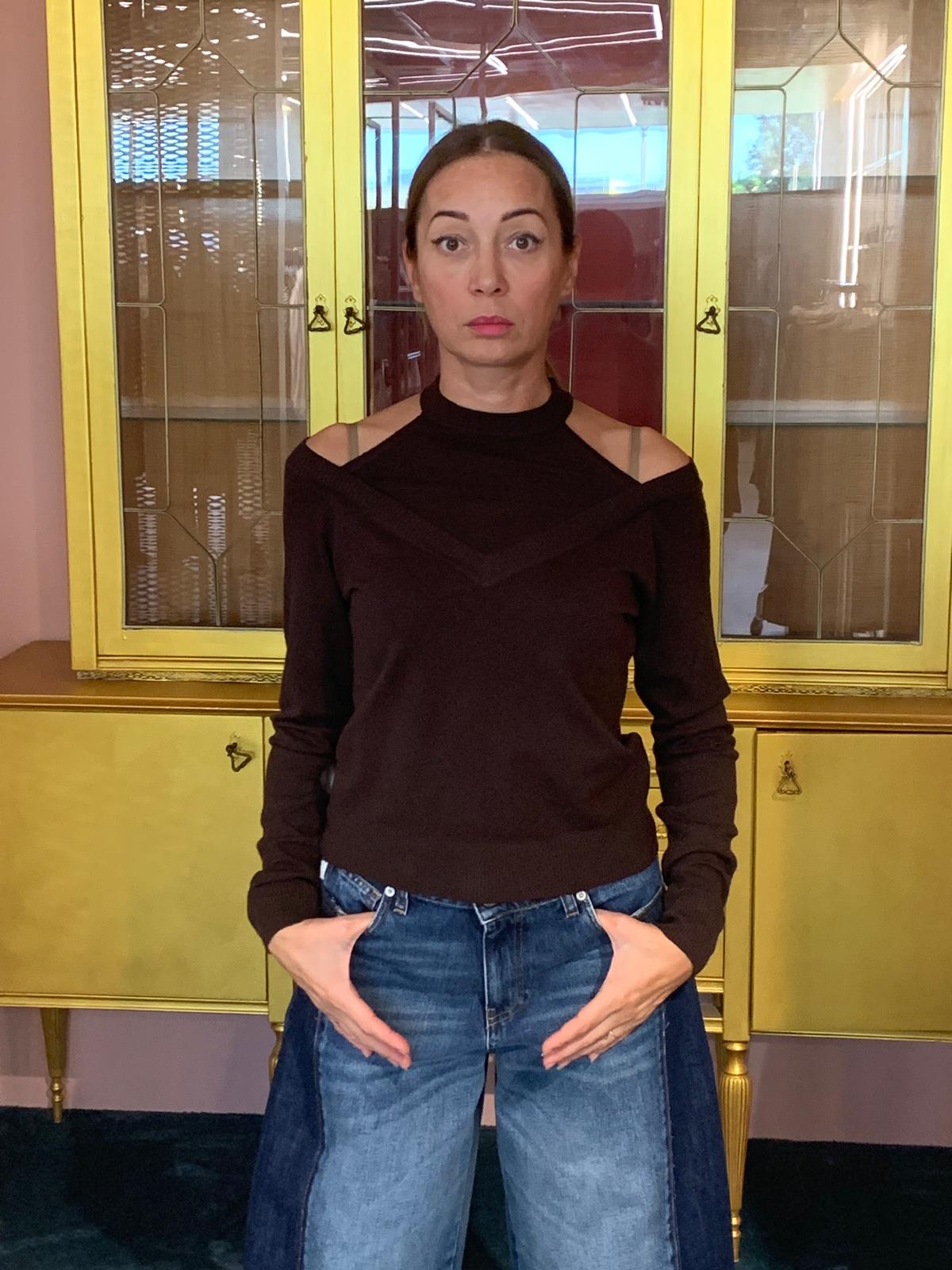 Susy Mix - Maglia Cut-Out Moro