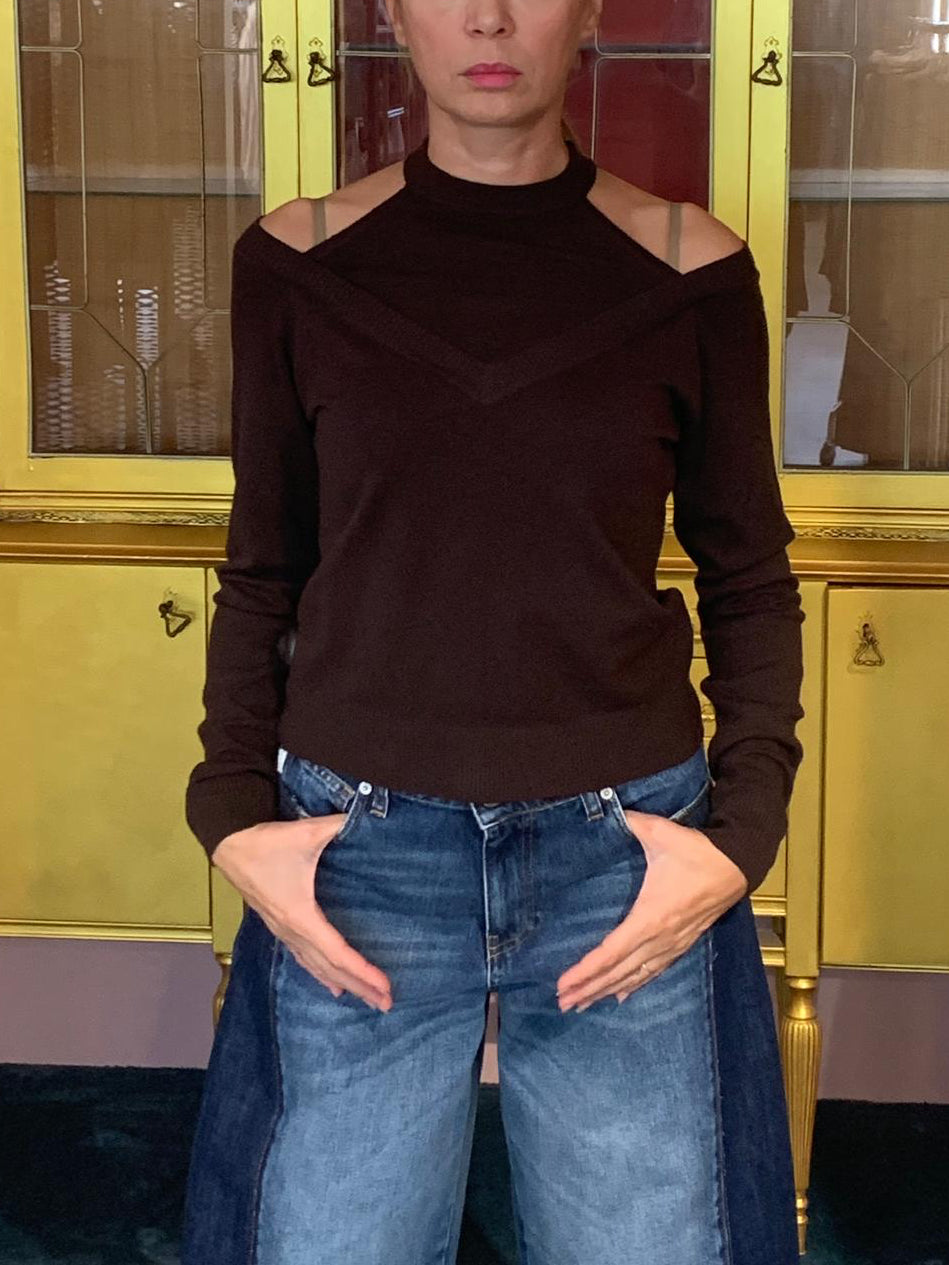 Susy Mix - Maglia Cut-Out Moro