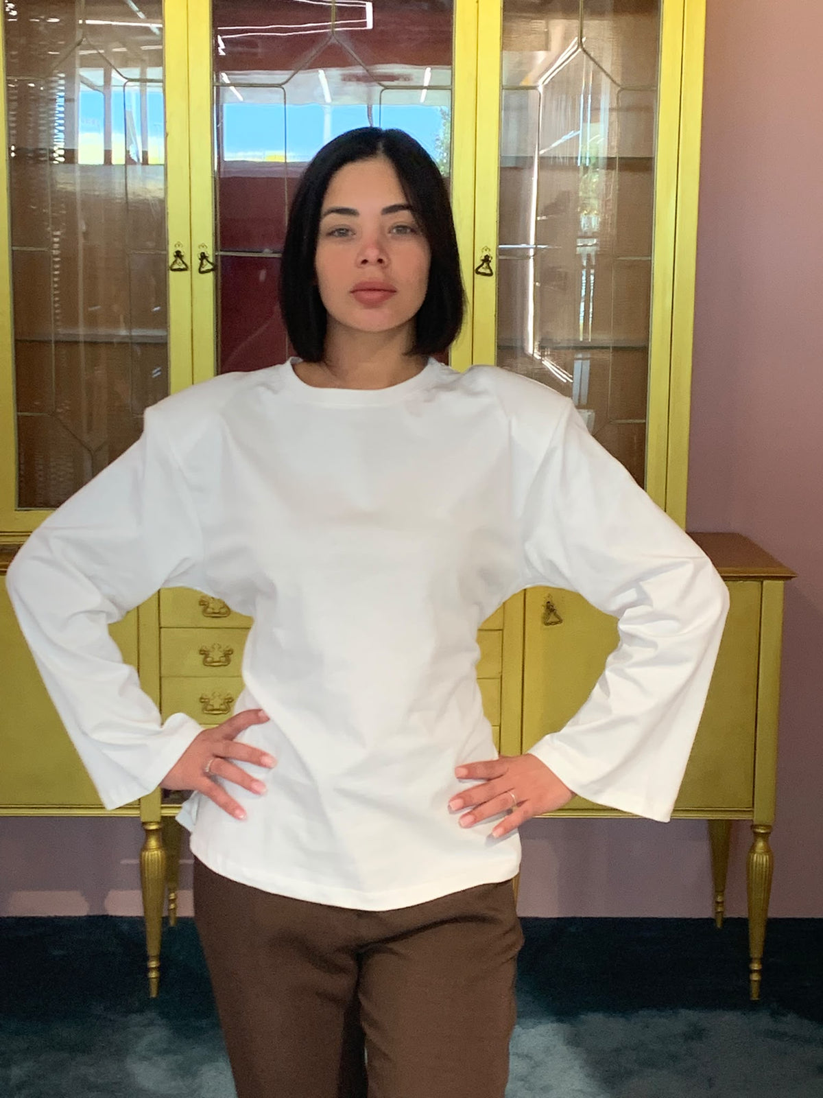 Vicolo - T-Shirt Spalline Maniche Ampie Bianca - Taglia Unica-1