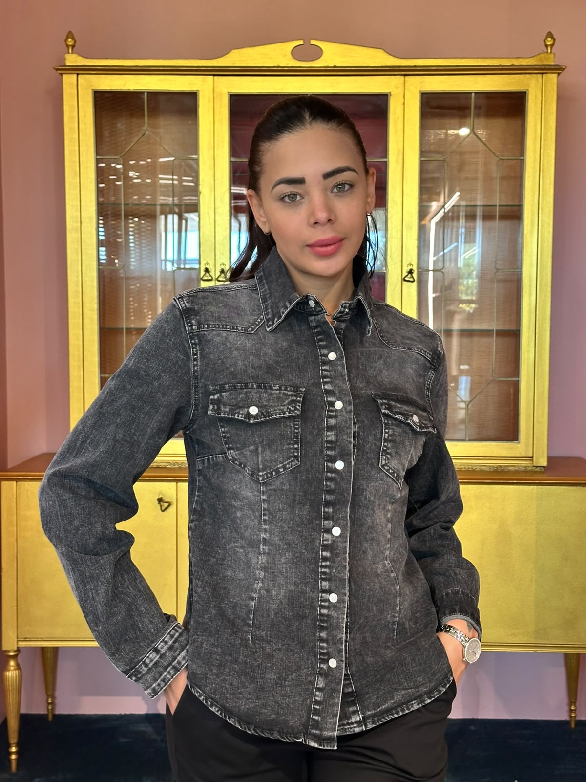 Susy Mix - Camicia Jeans Grigia-1