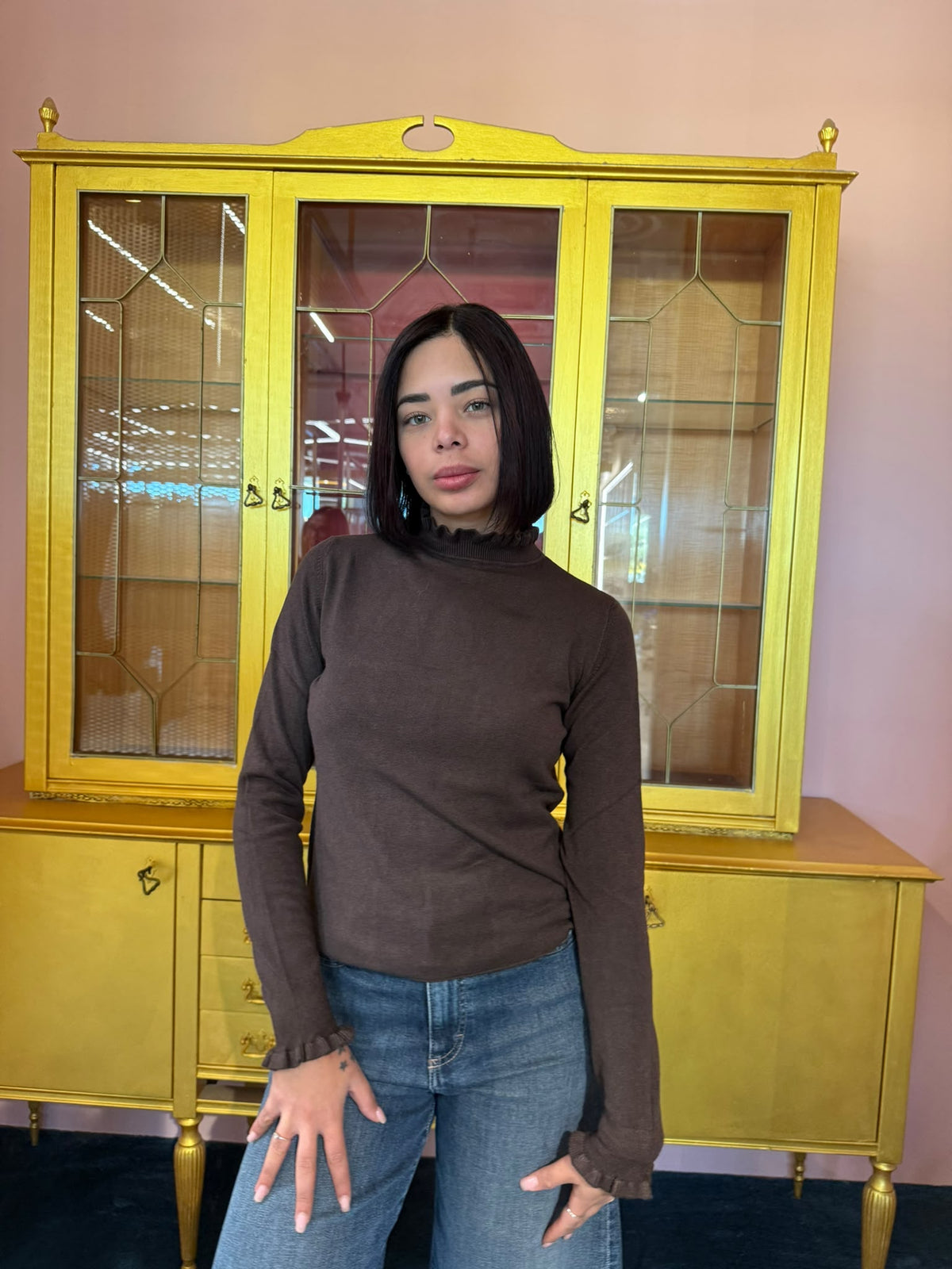 HaveOne - Maglia Mezzo Collo con Rouches - Taglia Unica - Più Colori