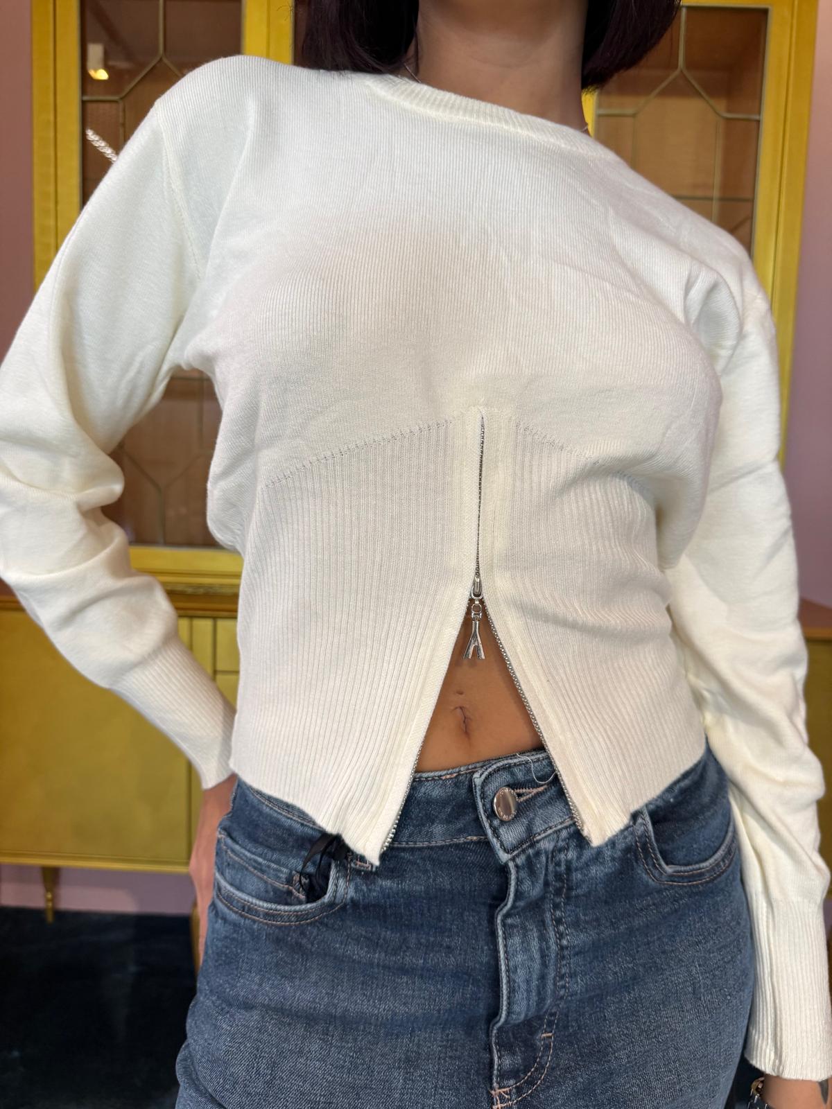 HaveOne - Maglia Girocollo con zip - Taglia Unica-3