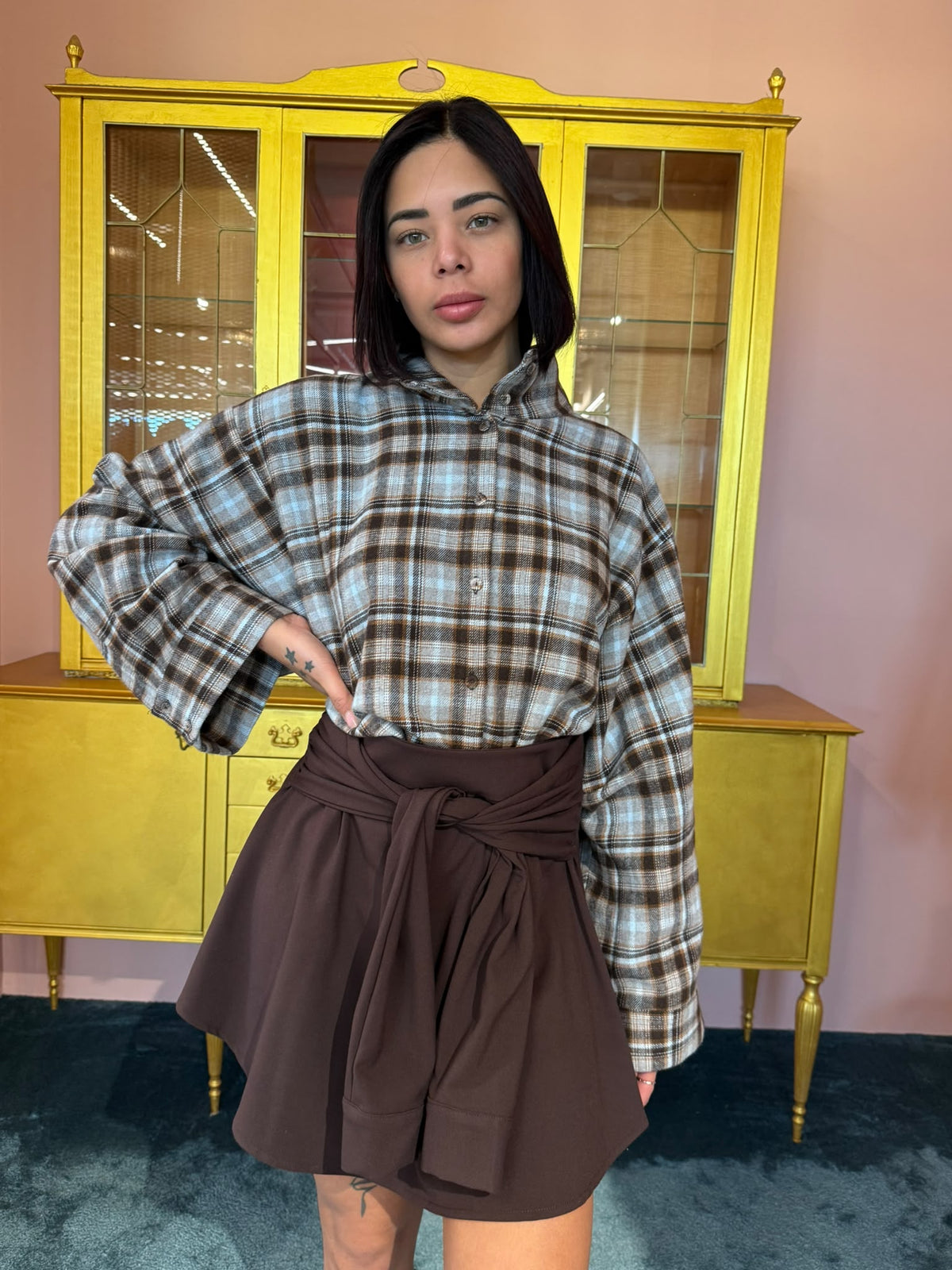 Tensione In - Camicia Grigio/Moro Manica Ampia-2