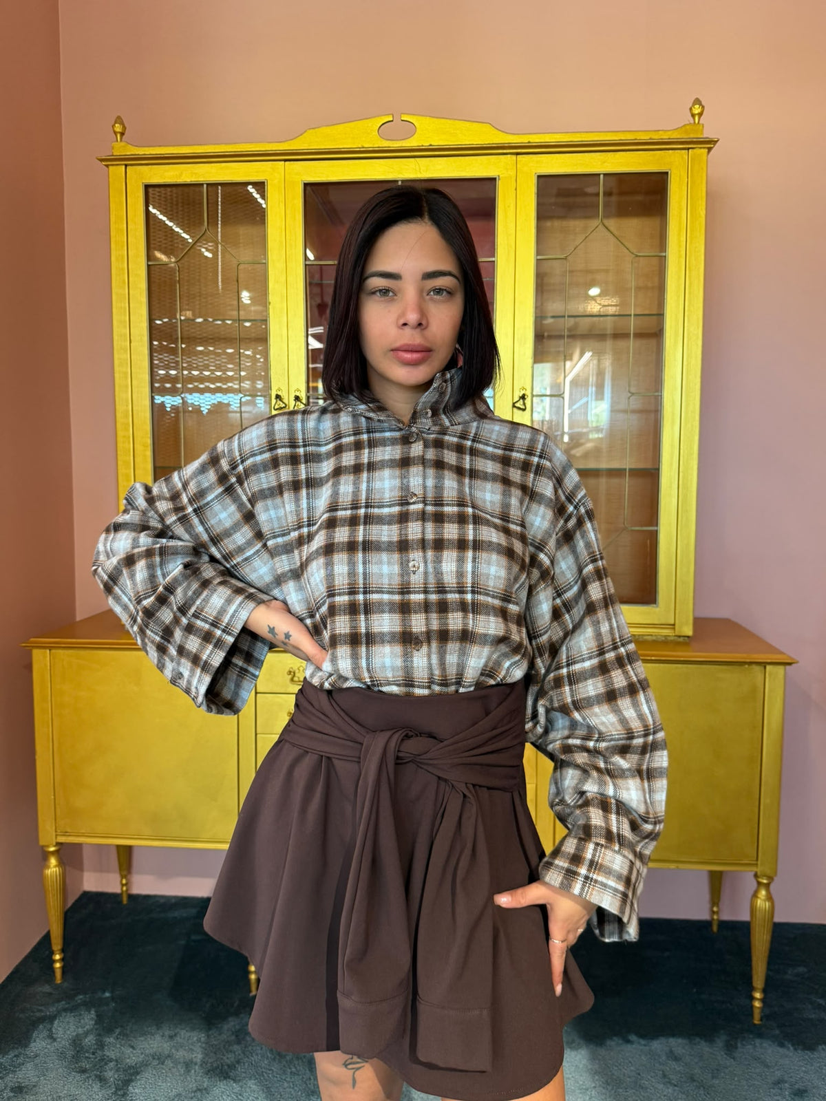 Tensione In - Camicia Grigio/Moro Manica Ampia-1