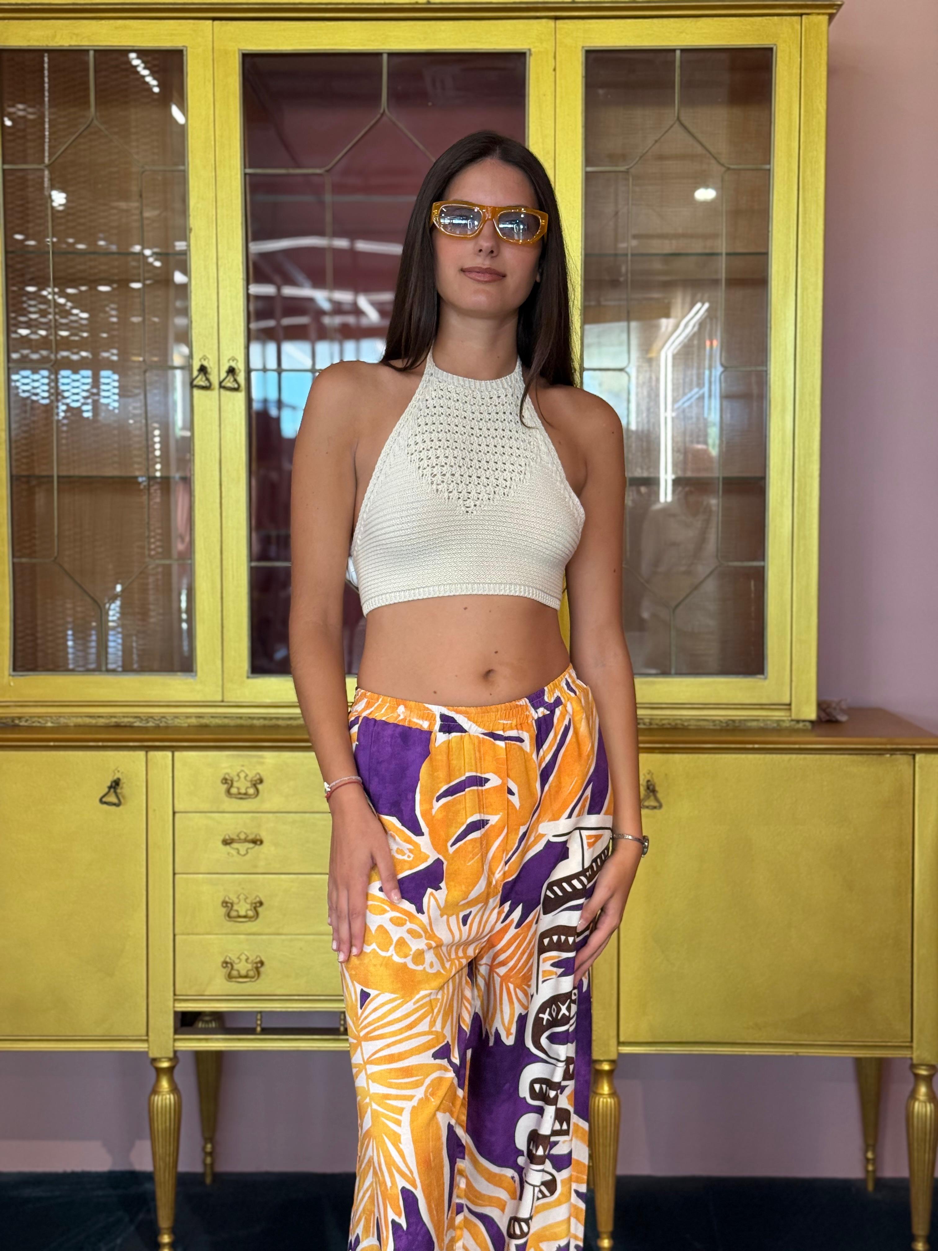 VICOLO - Top in Maglia Burro-1