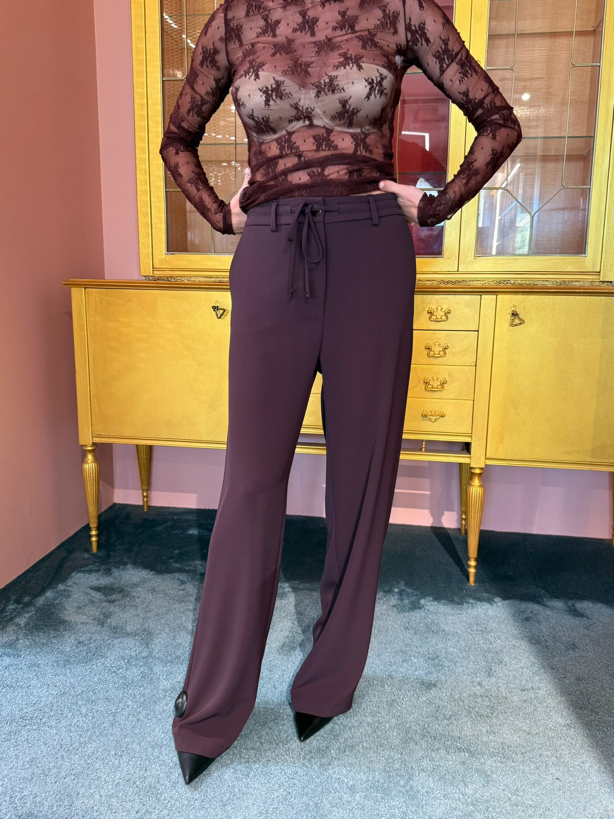 Imperial - Pantalone Elastico Laccio BORDEAUX