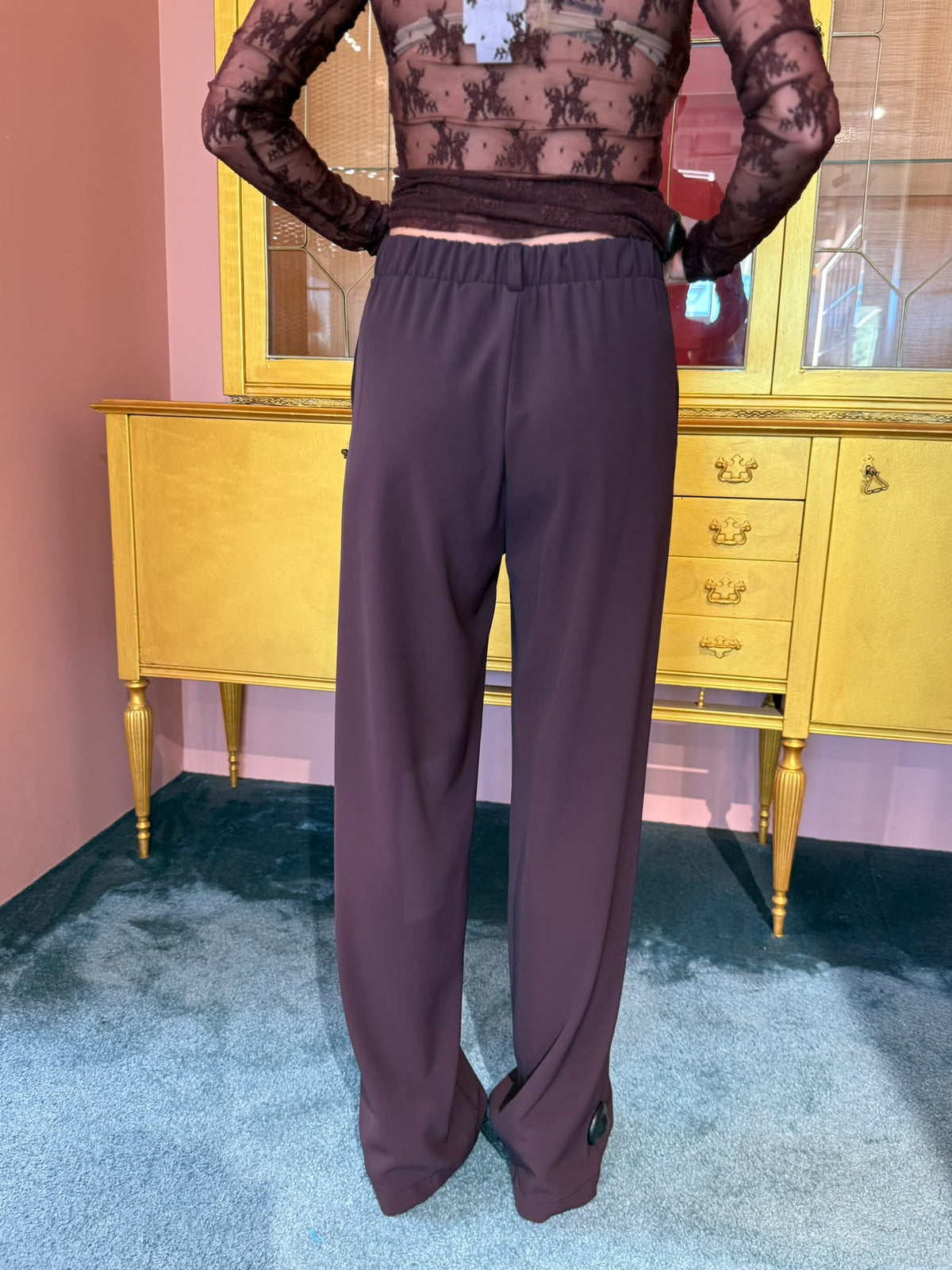 Imperial - Pantalone Elastico Laccio BORDEAUX-3